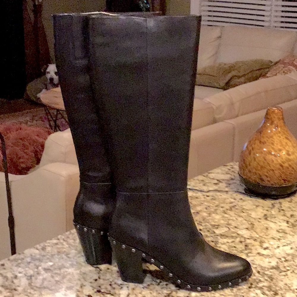 Brand new real leather boots with studs